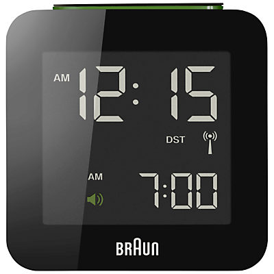 Braun Radio Controlled Global Alarm Clock, Black Black Braun Radio Controlled Global Alarm Clock, Black Black